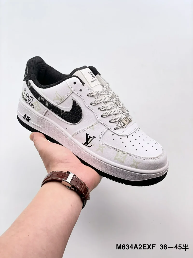 LV x Nike Air Force 1 07 Low Ciemny Niebieski Denim / Biały / Srebrny