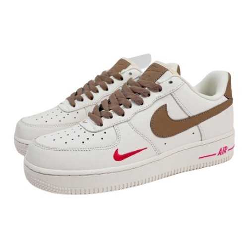 Buty Air Force 1 Low White Brown Brązowy Swoosh
