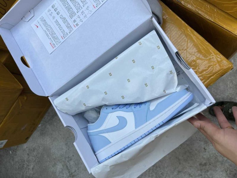 Buty Nike Air Jordan 1 Low ‘Aluminum’ Ice Blue Jakość Premium