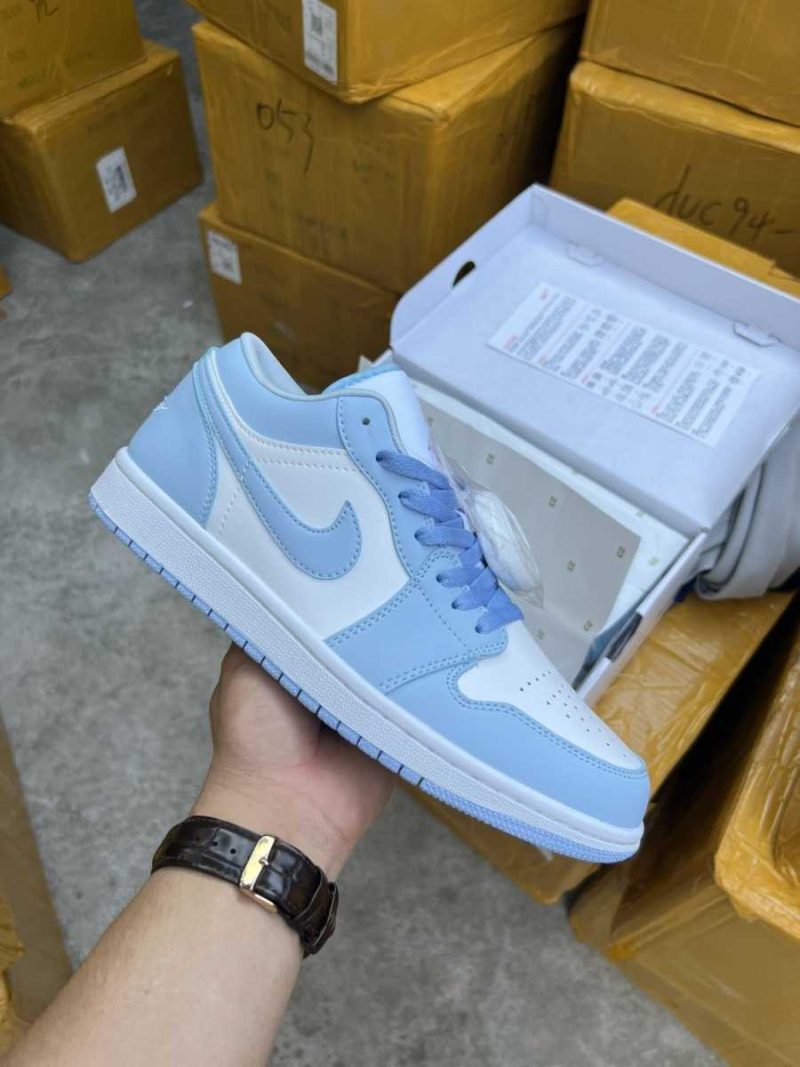 Buty Nike Air Jordan 1 Low ‘Aluminum’ Ice Blue Jakość Premium