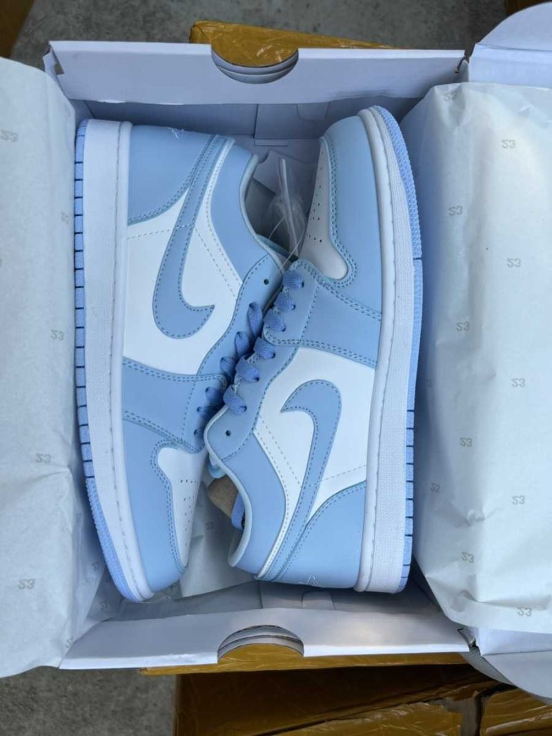 Buty Nike Air Jordan 1 Low ‘Aluminum’ Ice Blue Jakość Premium
