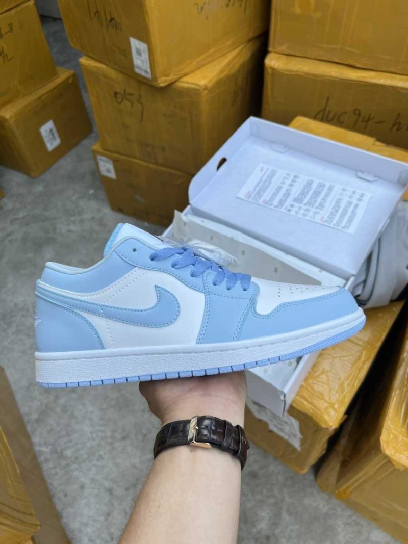 Buty Nike Air Jordan 1 Low ‘Aluminum’ Ice Blue Jakość Premium