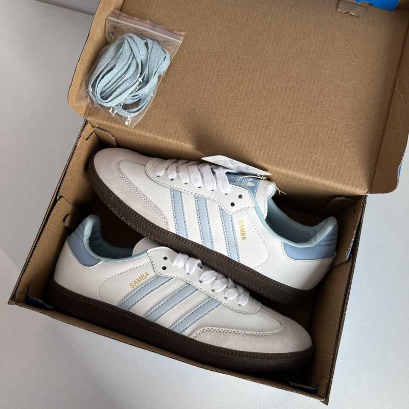 Buty Adidas Samba OG ‘White Halo Blue Gum’ Jakość Premium