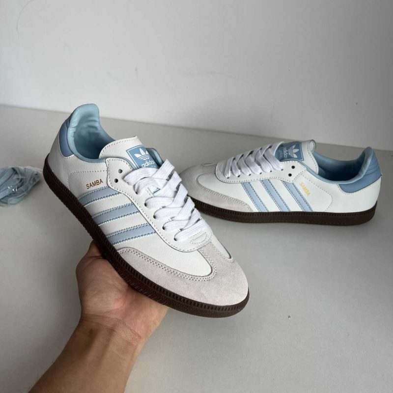 Buty Adidas Samba OG ‘White Halo Blue Gum’ Jakość Premium