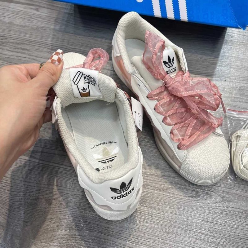 Buty Adidas Superstar Cappuccino Różowo-Kremowy Efekt Ściekania
