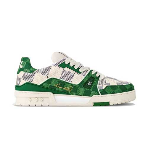 Buty Louis Vuitton Trainer Green Damier 1AC58D Jakość Premium