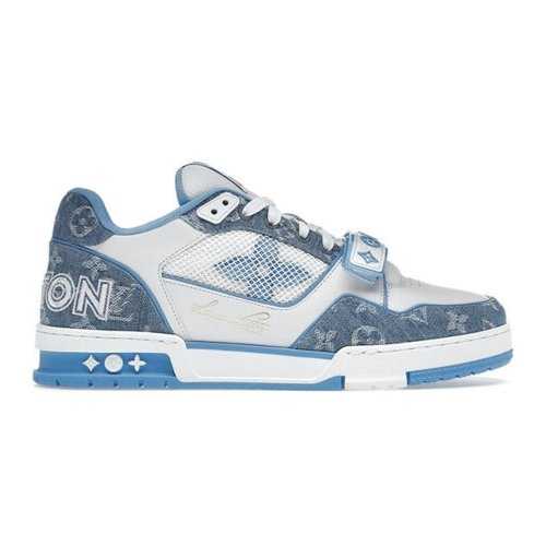 Buty LV Trainer Monogram Denim White Blue Jakość VIP