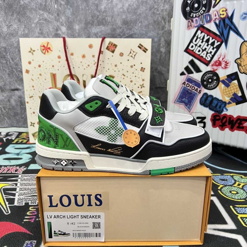 Buty LV Trainer White Grey Green Jakość VIP 2024