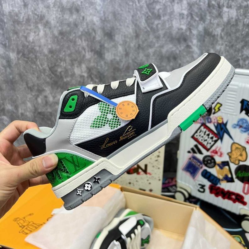 Buty LV Trainer White Grey Green Jakość VIP 2024