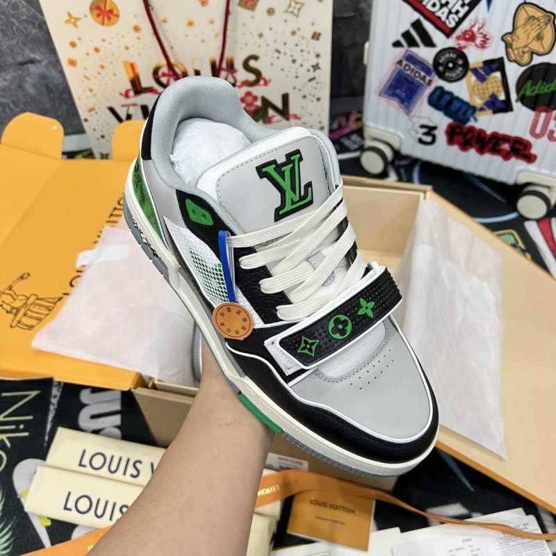 Buty LV Trainer White Grey Green Jakość VIP 2024