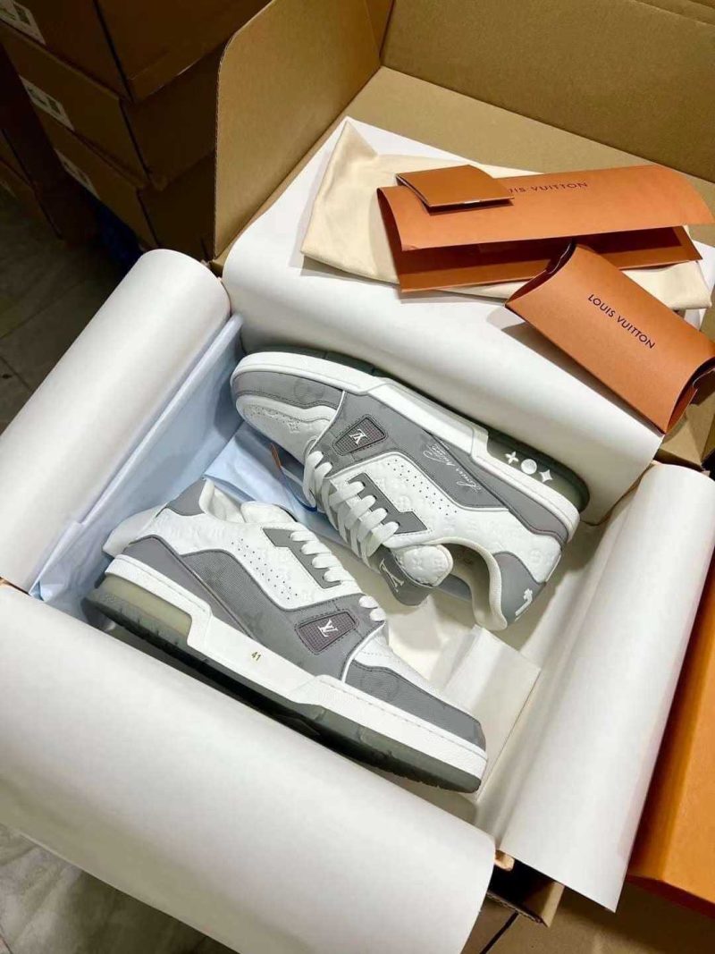 Buty LV#54 Grey White Signature 2023 Jakość jak oryginał 99.99%