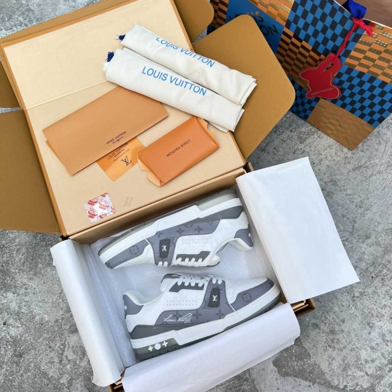 Buty LV#54 Grey White Signature 2023 Jakość jak oryginał 99.99%