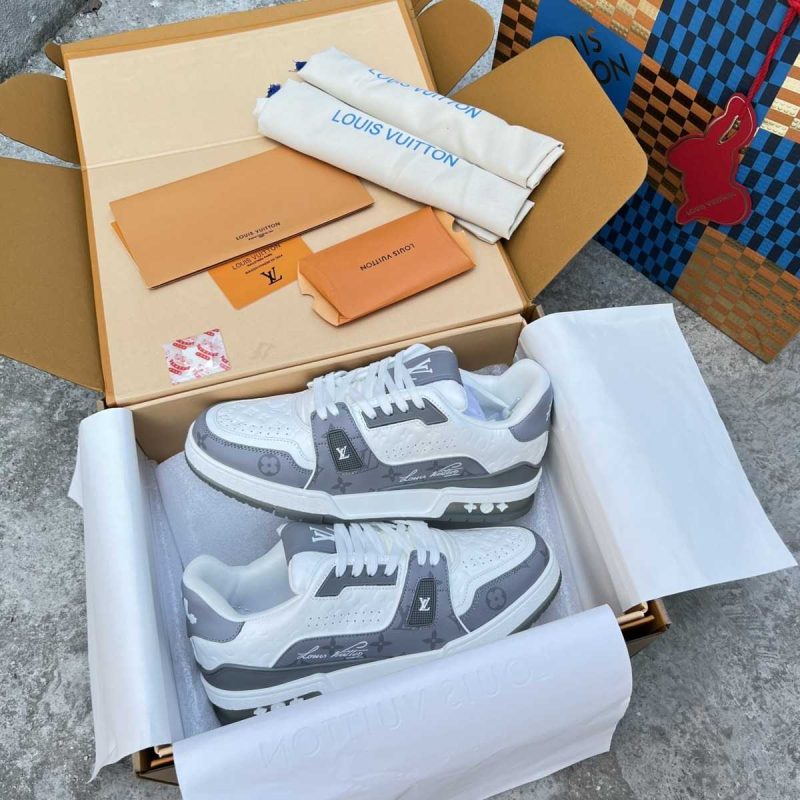 Buty LV#54 Grey White Signature 2023 Jakość jak oryginał 99.99%