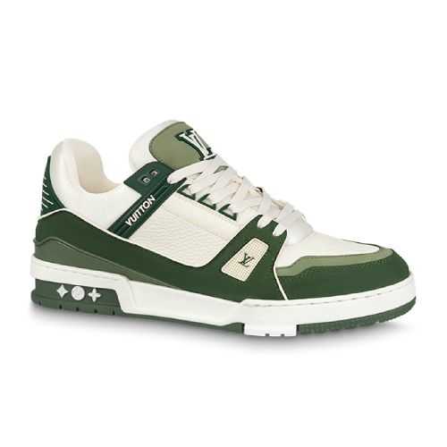 Buty Louis Vuitton LV Trainer Gładki Khaki 2023 Jakość jak oryginał 99.99%