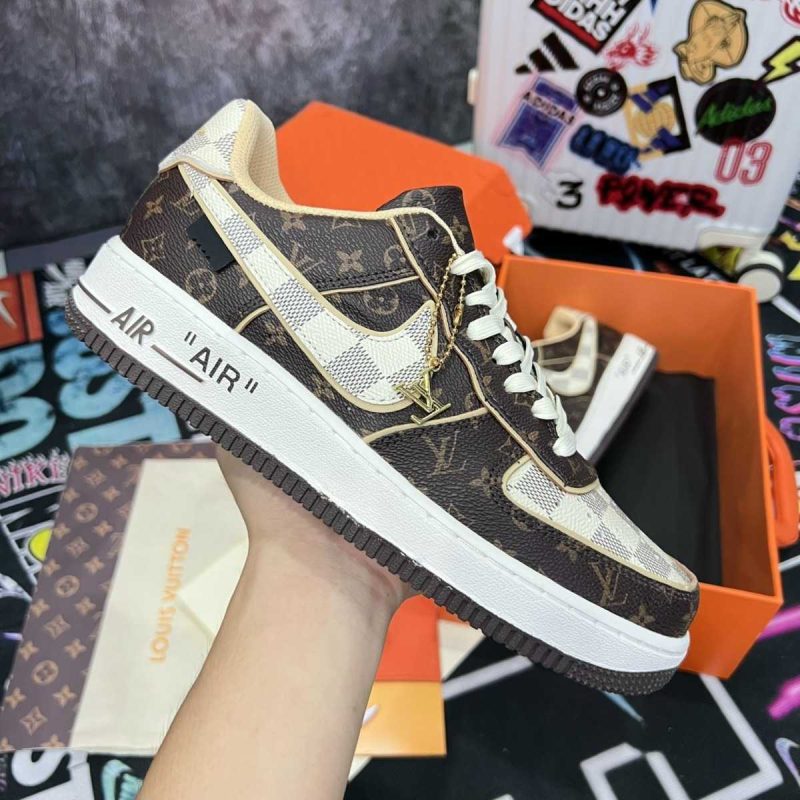 Buty Nike AF1 x Louis Vuitton Monogram Brown Damier Azur Jakość Premium