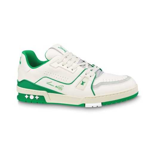 Buty LV Trainer #54 Signature Green White Jakość jak oryginał 99.99%