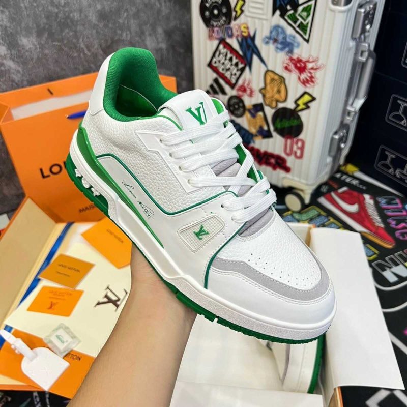 Buty LV Trainer #54 Signature Green White Jakość jak oryginał 99.99%