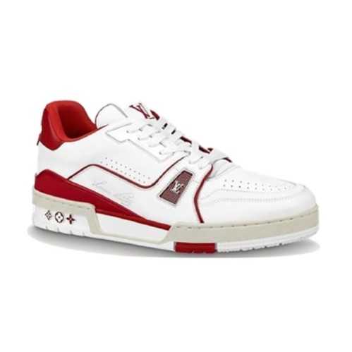 Buty Louis Vuitton LV Trainer 23 White Red Jakość Premium