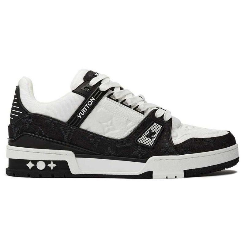 Buty LV Trainer Monogram Denim Czarno-Białe Premium