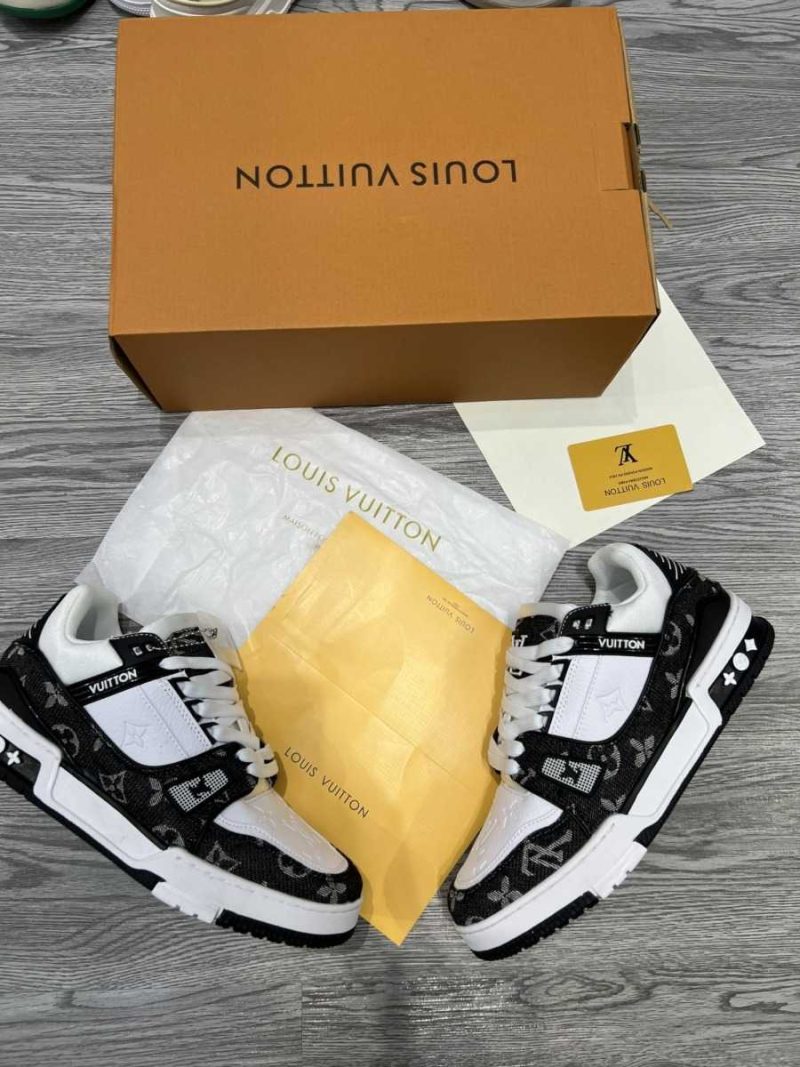 Buty LV Trainer Monogram Denim Czarno-Białe Premium
