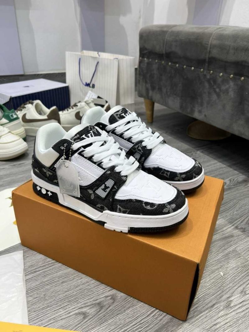 Buty LV Trainer Monogram Denim Czarno-Białe Premium