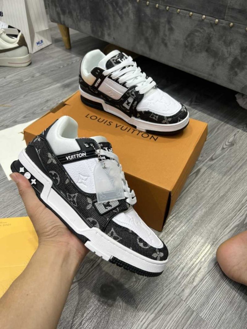 Buty LV Trainer Monogram Denim Czarno-Białe Premium