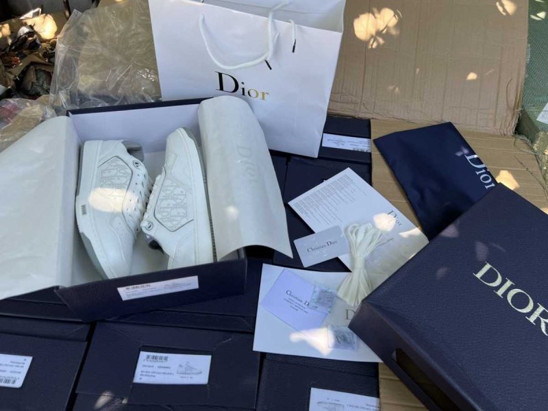 Buty Dior B27 Low-Top White Gray Gładka Skóra Cielęca Oblique Galaxy Jakość Premium