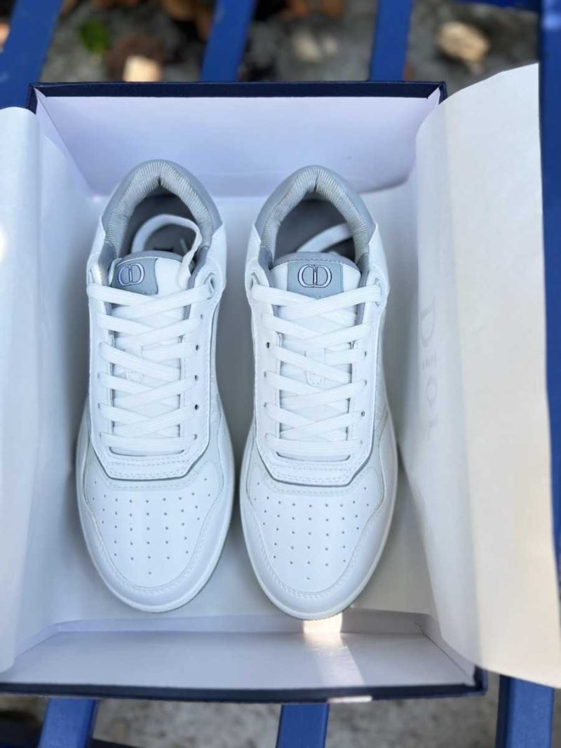 Buty Dior B27 Low-Top White Gray Gładka Skóra Cielęca Oblique Galaxy Jakość Premium