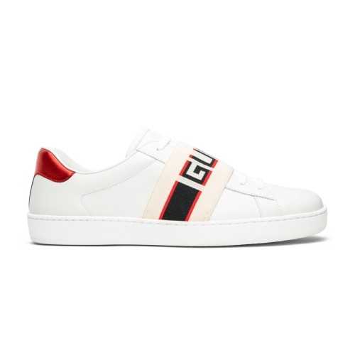 Buty Gucci Stripe Skórzane Sneakersy ‘White Red Black’ Jakość Premium